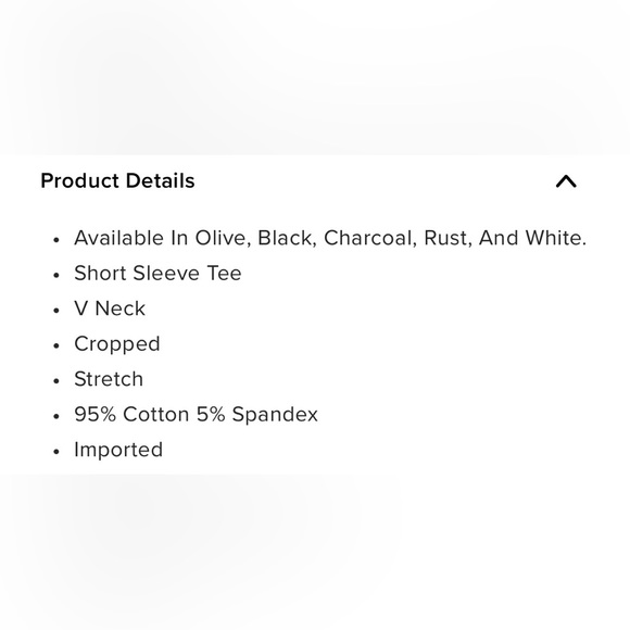 Women’s V Neck Cropped Short Sleeve Tee, Large, Mocha NWOT - Picture 7 of 8